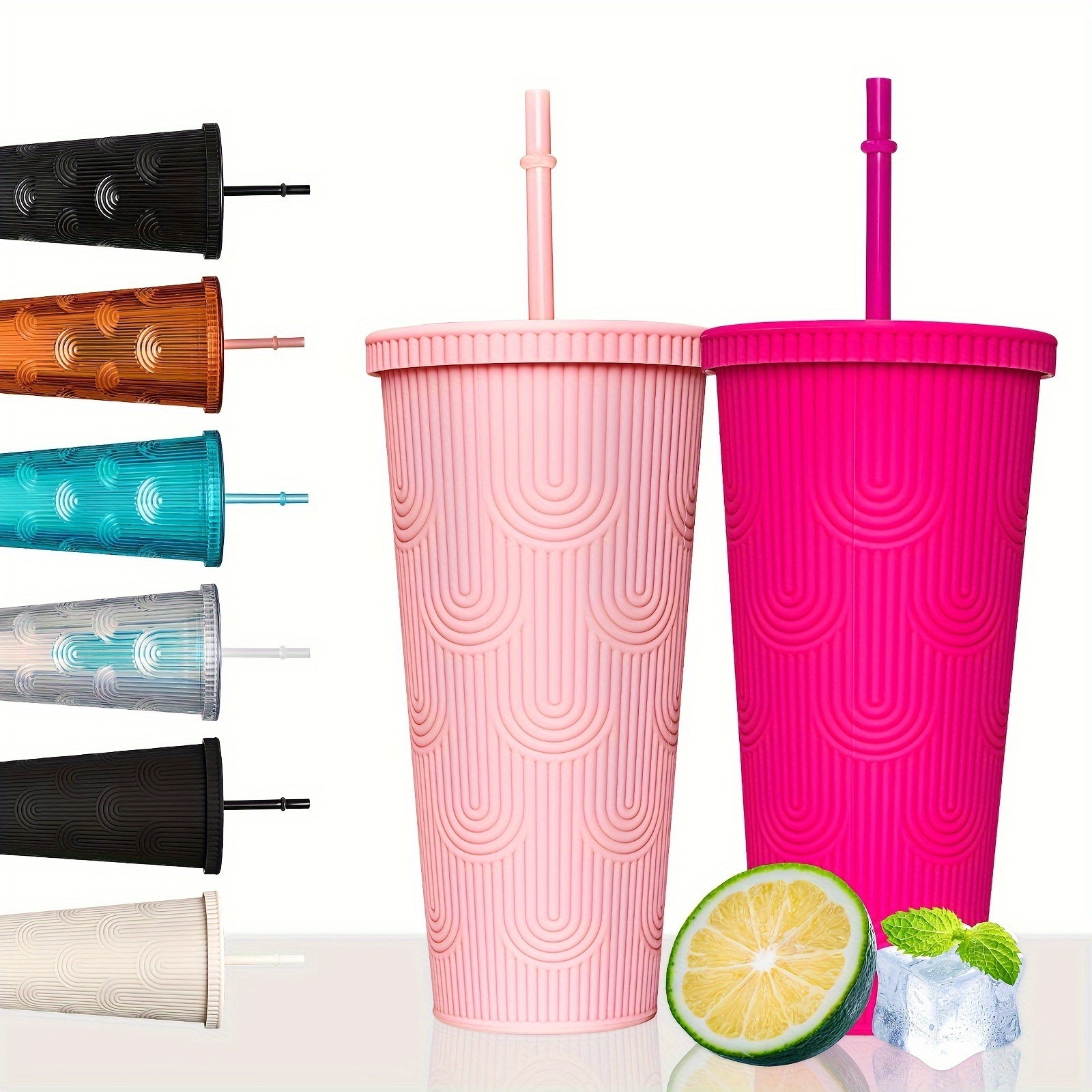 Fashion Trendy Studded Tumbler Holographic Iridescent Bpa Free Plastic Cold Cup 24 Oz Mermaid Scale Tumbler With Lid And Straw