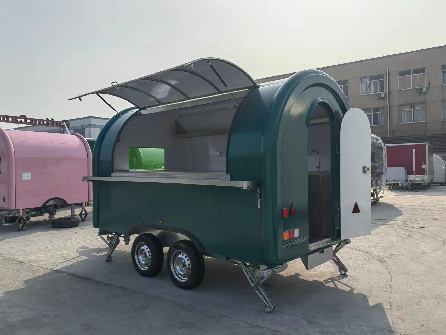 MAICHE SL-6 Dark Green Fast Food Cart Australian Market Hot Sale Pizza Hot Dog Featuring New Corn Water Based Restaurants