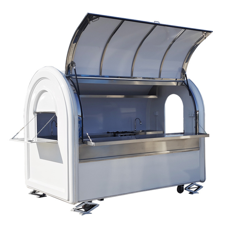 MC-1 New Customized White Snack Mobile Food Trailer Truck Cart Bar