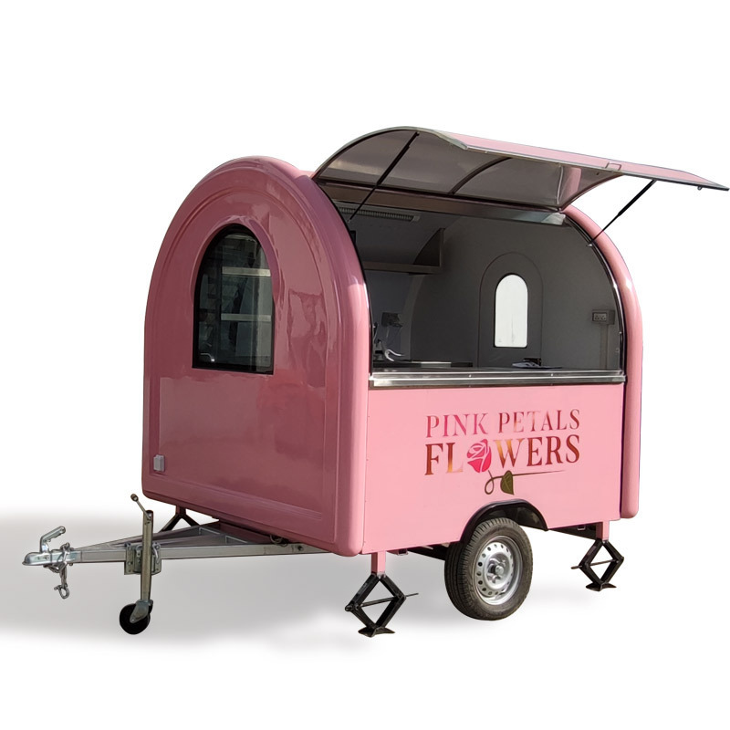 MAI CHE Customized Pink Be SWEET Mobile Food Trailer Fast Food Truck Bar