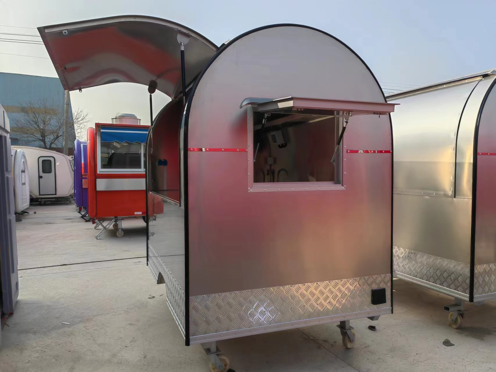 MAICHE  SL-6C stainless steel  food trailer Hot Dog Burger food cart hot sale in Europe