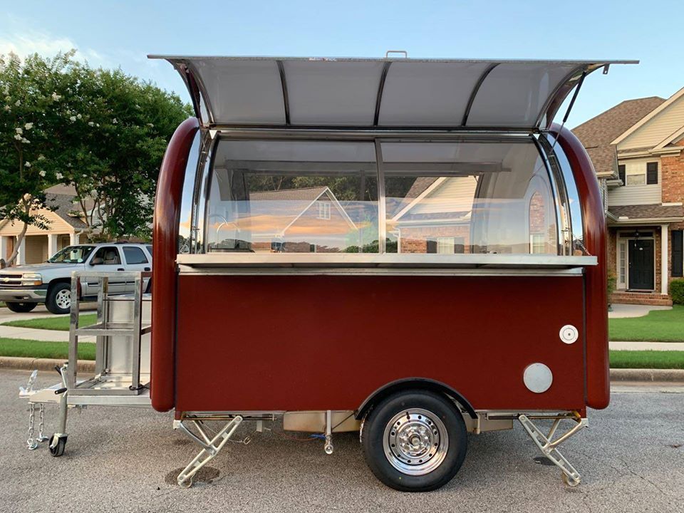 Customized American Standard Fast Food Truck Mobile Kitchen Trailer Caravan Range Hood New Condition Restaurant Bakery Winery