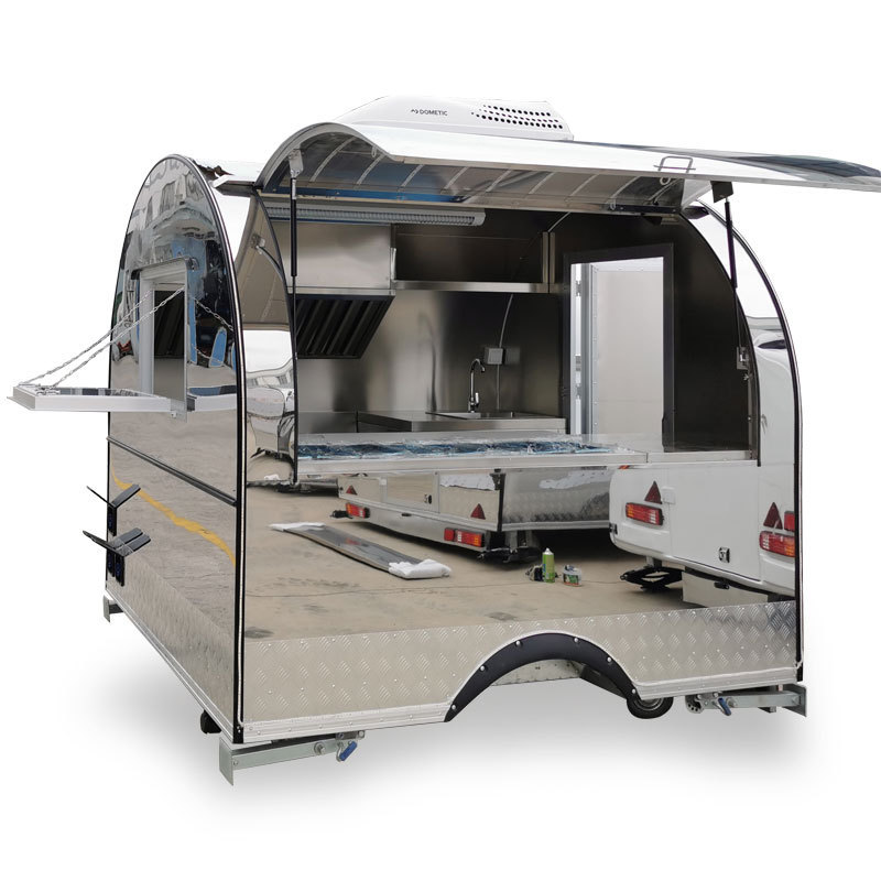 MAICHE  SL-6C stainless steel  food trailer Hot Dog Burger food cart hot sale in Europe