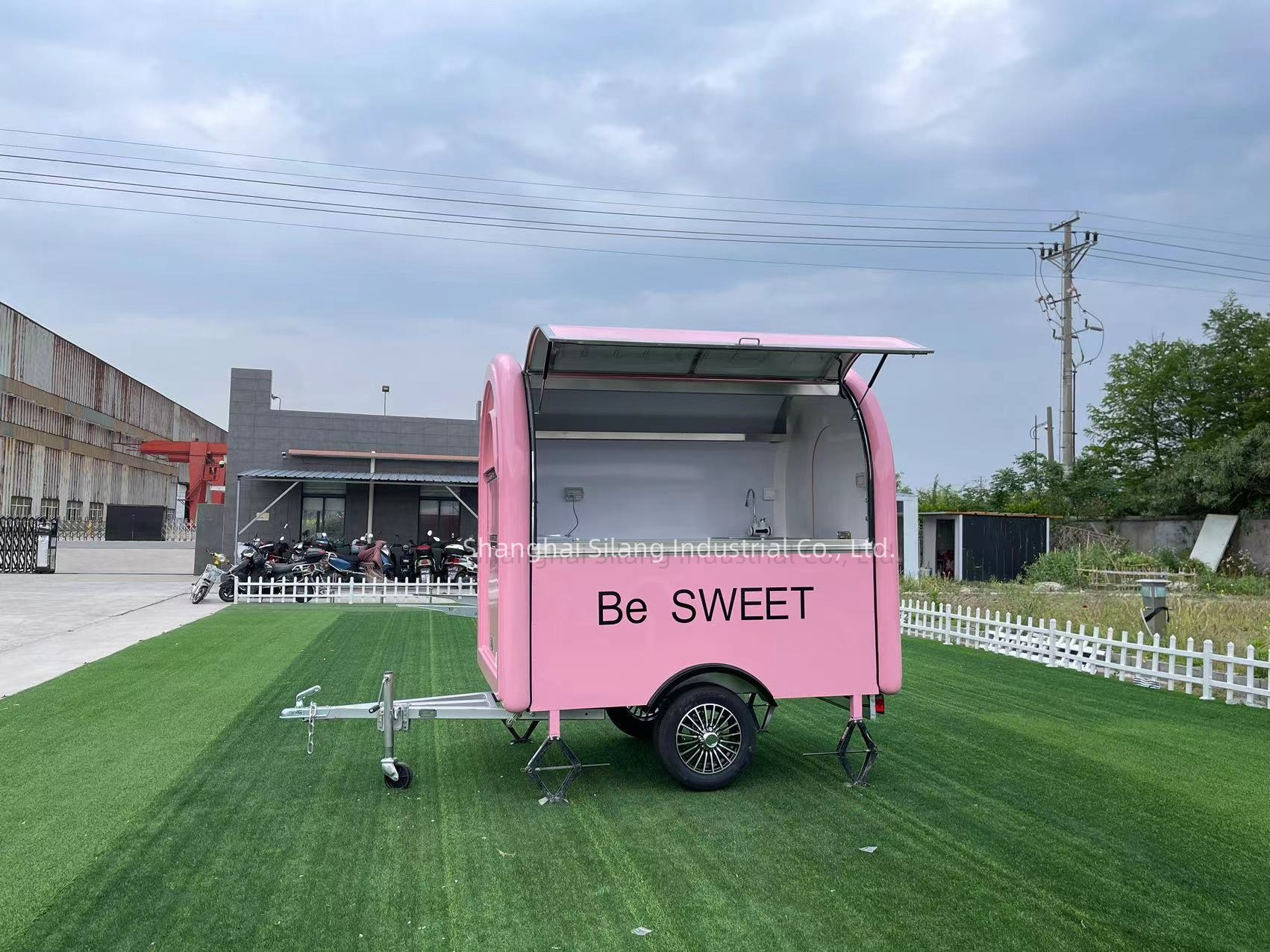 MAI CHE Customized Pink Be SWEET Mobile Food Trailer Fast Food Truck Bar