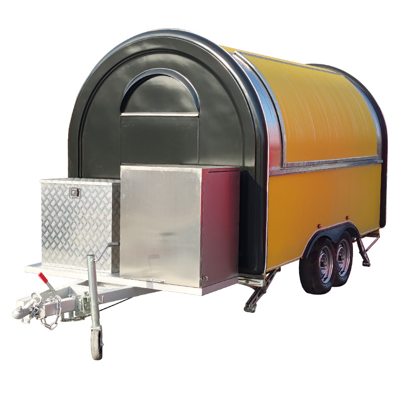 DOT Certified Outdoor Street Kitchen Equipment Mobile Food Trucks-Fiberglass Dining Car & Coffee Fast Food Trailers