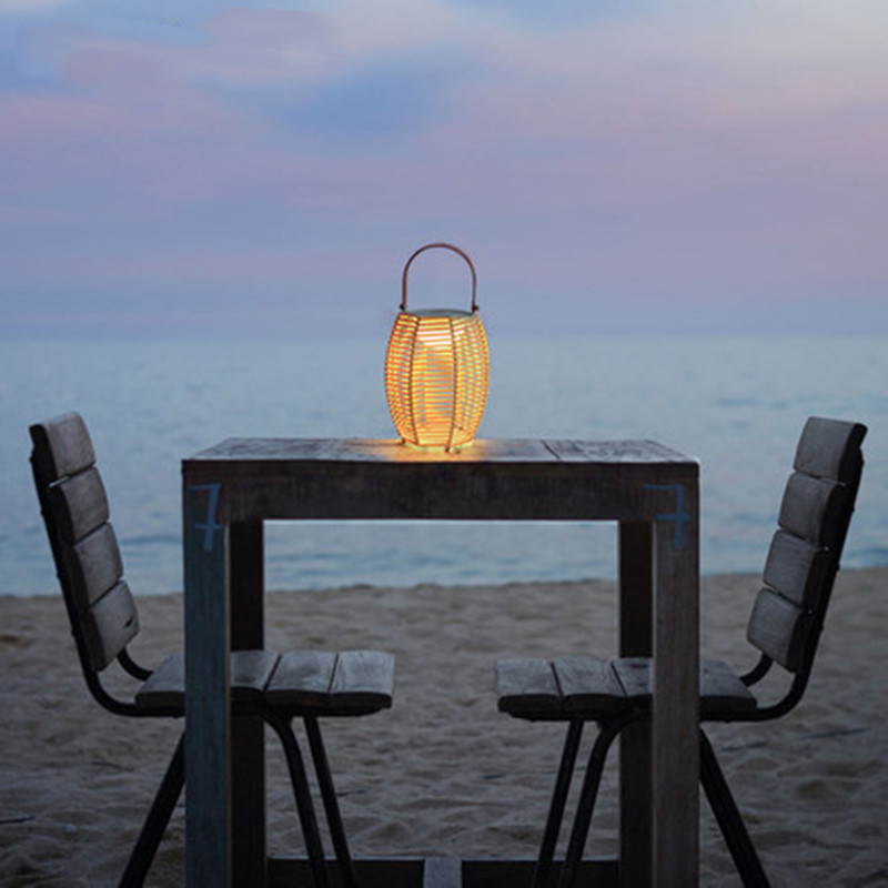 outdoor charging hand pick hand woven lamp