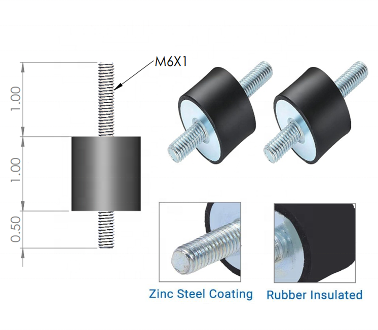 Rubber Shock Absorber Rubber Isolator Mounts M6 Anti Vibration Silentblock Mount for Air Compressor Gasoline Engines Water Pumps