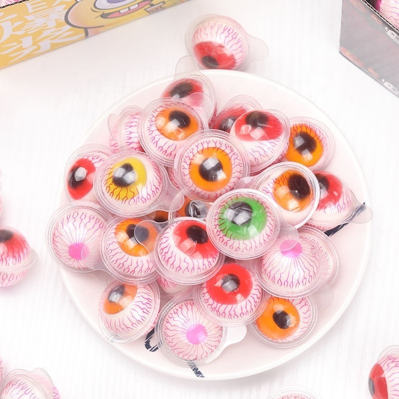 Hot Selling 36g*2 Trolli Sweet Eyeball Shape Gummy Eye Balls Soft Candy Halloween Jelly Gummy Balls