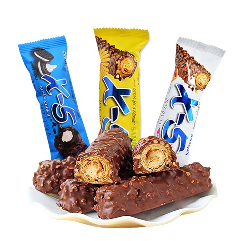 Korean Leisure Snacks Peanut Chocolate Bar Banana/Original/Dark Chocolate Flavor X-5 Chocolate Energy Bar