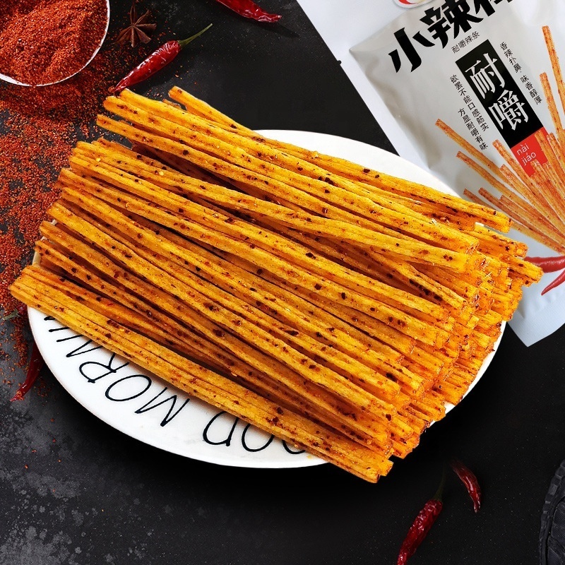 Weilong 50g Box Packaged Nostalgic Chinese Gluten Spicy Small Strips Exotic Latiao Snacks