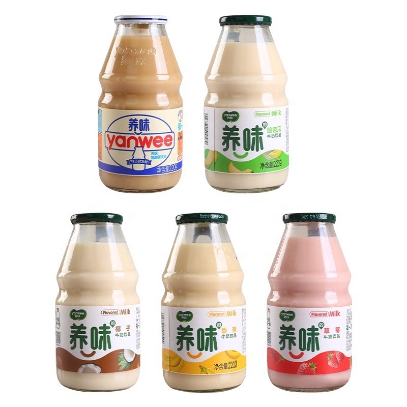 Wholesale 220ml Exotic Drinks Yanwee Original/Strawberry/Banana Flavored Milk Yogurt Drink