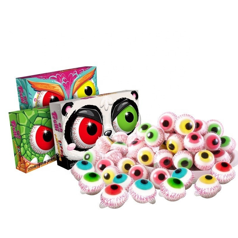 Hot Selling 36g*2 Trolli Sweet Eyeball Shape Gummy Eye Balls Soft Candy Halloween Jelly Gummy Balls