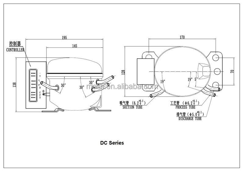 R600a DC QDZY35G Refrigerator compressor 12/24V Solar Battery Power Mini Freezer Fridge Refrigerator Compressor