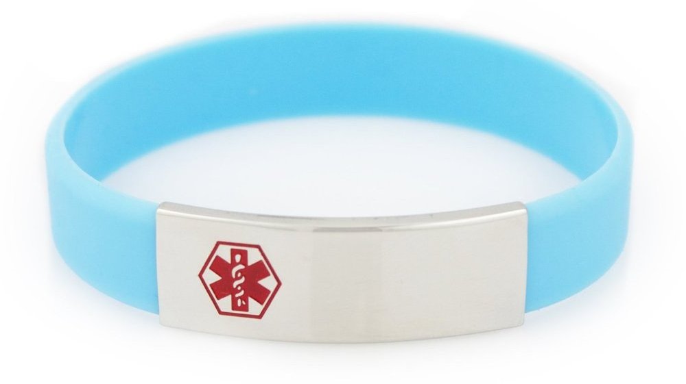 Slim kids ID band with stainless steel tag  Custom Silicone Personalized engraved Bracelet