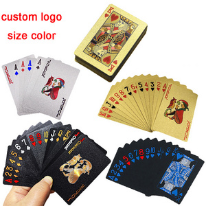 Hot Sales 2 Deck set Plastic Automatic Card Shuffler Dealer Playing Card Gold Black White Silver blue red waterproof poker deck