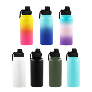 2022 Customized Logo 18 Oz 32 Oz 40 Oz Stainless Steel Vacuum Insulated Water Bottles For Sublimation Blank straw lid flex lids