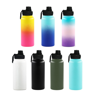 2022 Customized Logo 18 Oz 32 Oz 40 Oz Stainless Steel Vacuum Insulated Water Bottles For Sublimation Blank straw lid flex lids