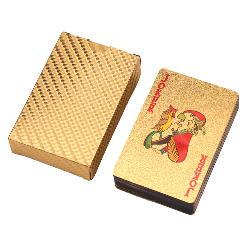 table games durable waterproof plastic playing cards gold foil poker golden poker 24k gold foil plated playing cards deck gift