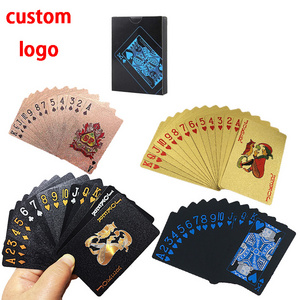 Custom Wholesale Waterproof Gold Playing Cards Poker Game Deck Gold Foil Poker Set Tarot Cards For Family Game Drinking Usaroyal