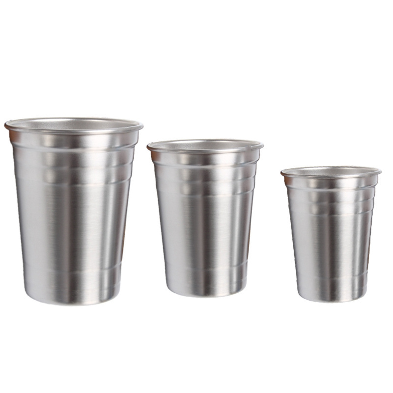 Collapsible Stainless Steel Metal Color Pint Cup For Drink Beer wine Cola 20oz 17oz 14oz 15oz 12oz 10oz 500ml 16oz cups white