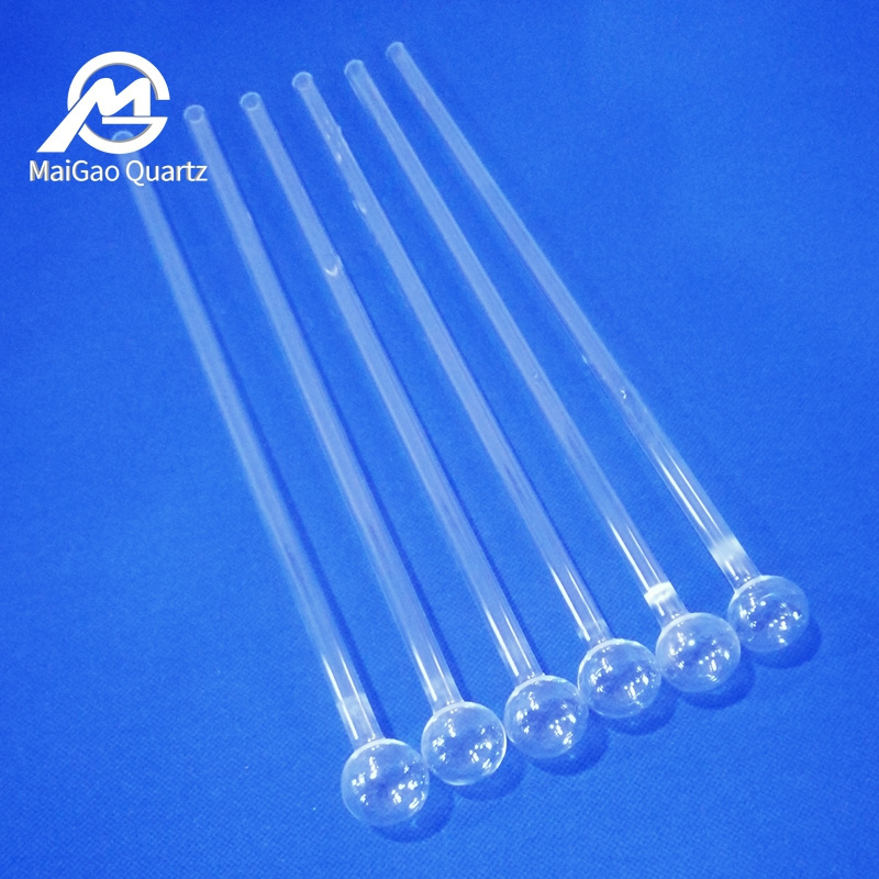 Transparent Spiral quartz tube quartz glass test tube with frosted stopper