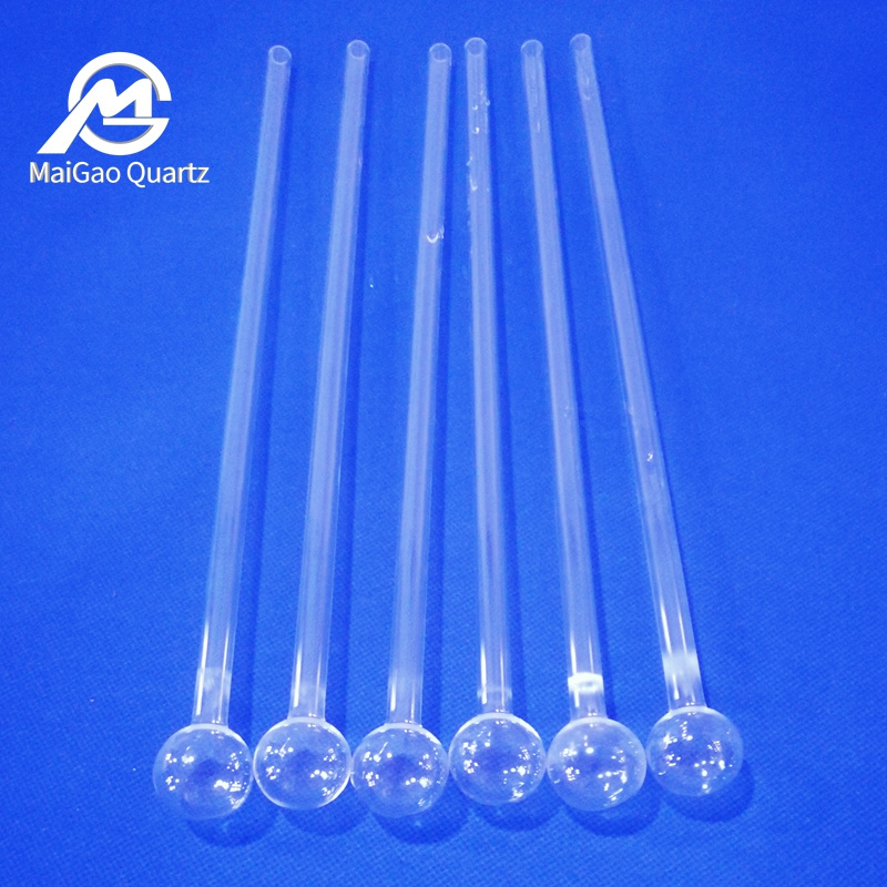 Transparent Spiral quartz tube quartz glass test tube with frosted stopper