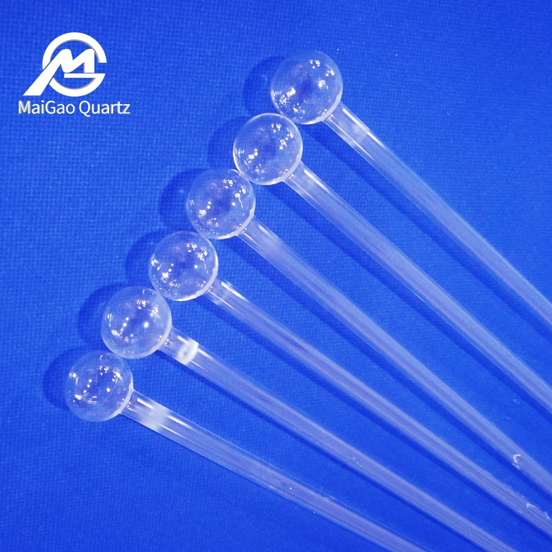 Transparent Spiral quartz tube quartz glass test tube with frosted stopper