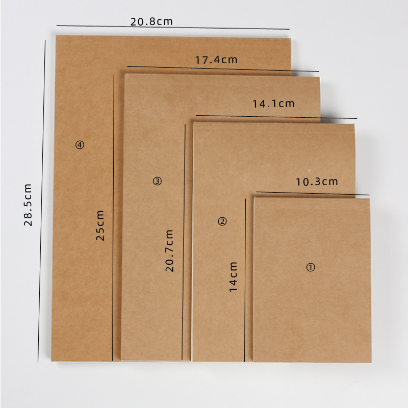 18k 32k 64k A4 Flip up Solid colored kraft paper scratch Memo pad notebook draft black card legal pad Drafts note book