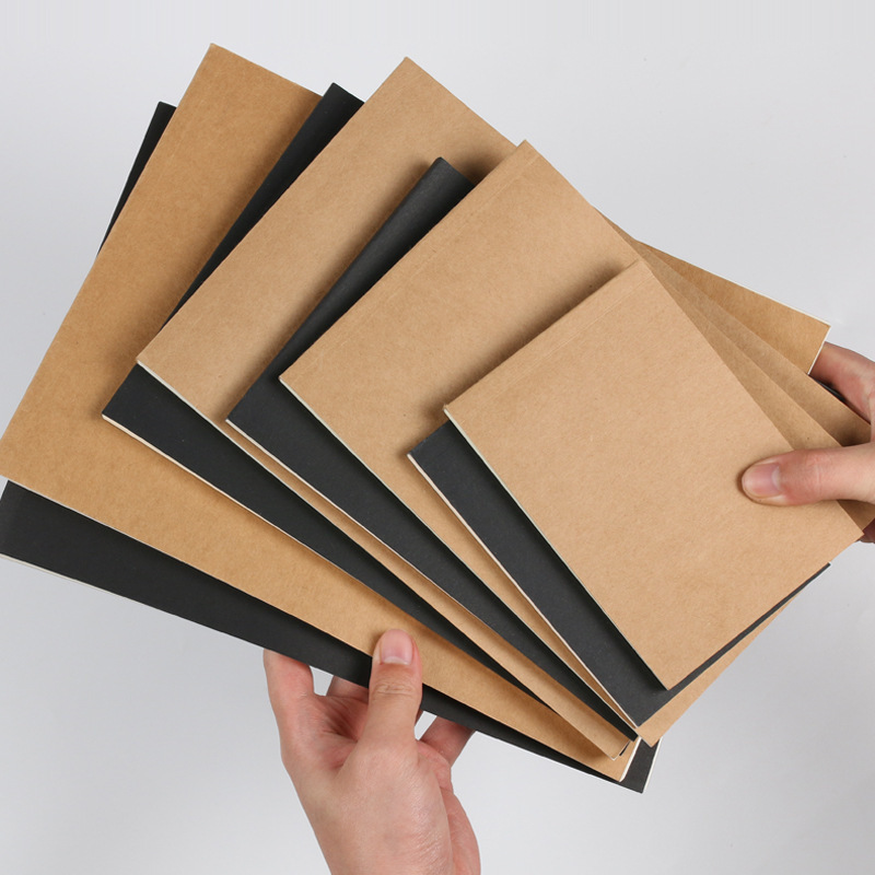 18k 32k 64k A4 Flip up Solid colored kraft paper scratch Memo pad notebook draft black card legal pad Drafts note book