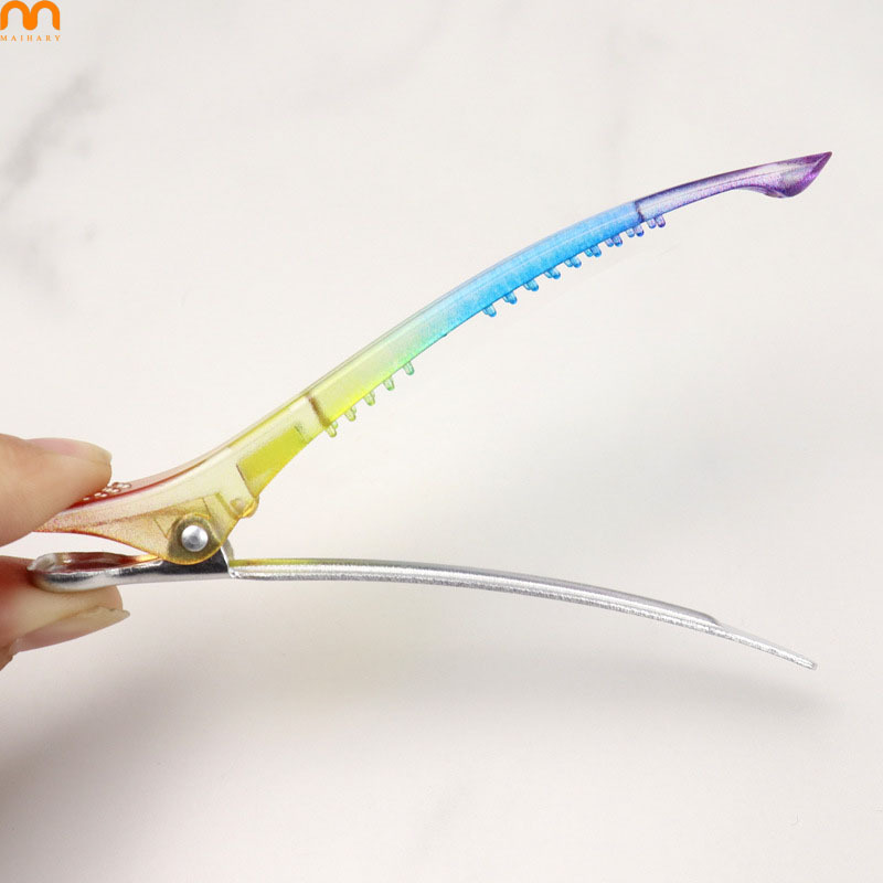 High Quality Custom Logo Salon Hair Section Clip Bangs Clip Hair Tools One Word Clip Long Duck Bill