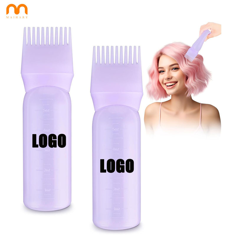 High Quality Plastic Hair Dye Applicator Bottles Hair Coloring Tools Hair Oil Bottle With Comb