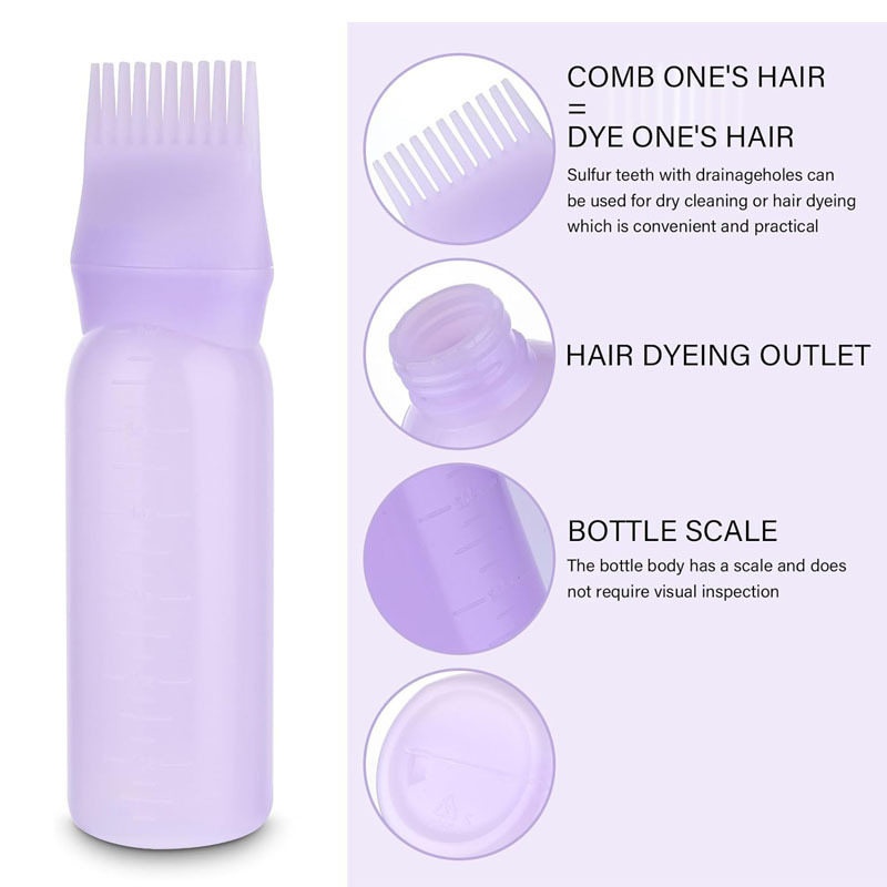 High Quality Plastic Hair Dye Applicator Bottles Hair Coloring Tools Hair Oil Bottle With Comb