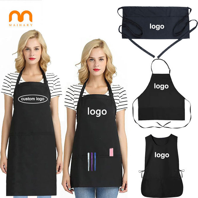 custom women waterproof beauty nail spa barber bib pockets stylist apron with logo