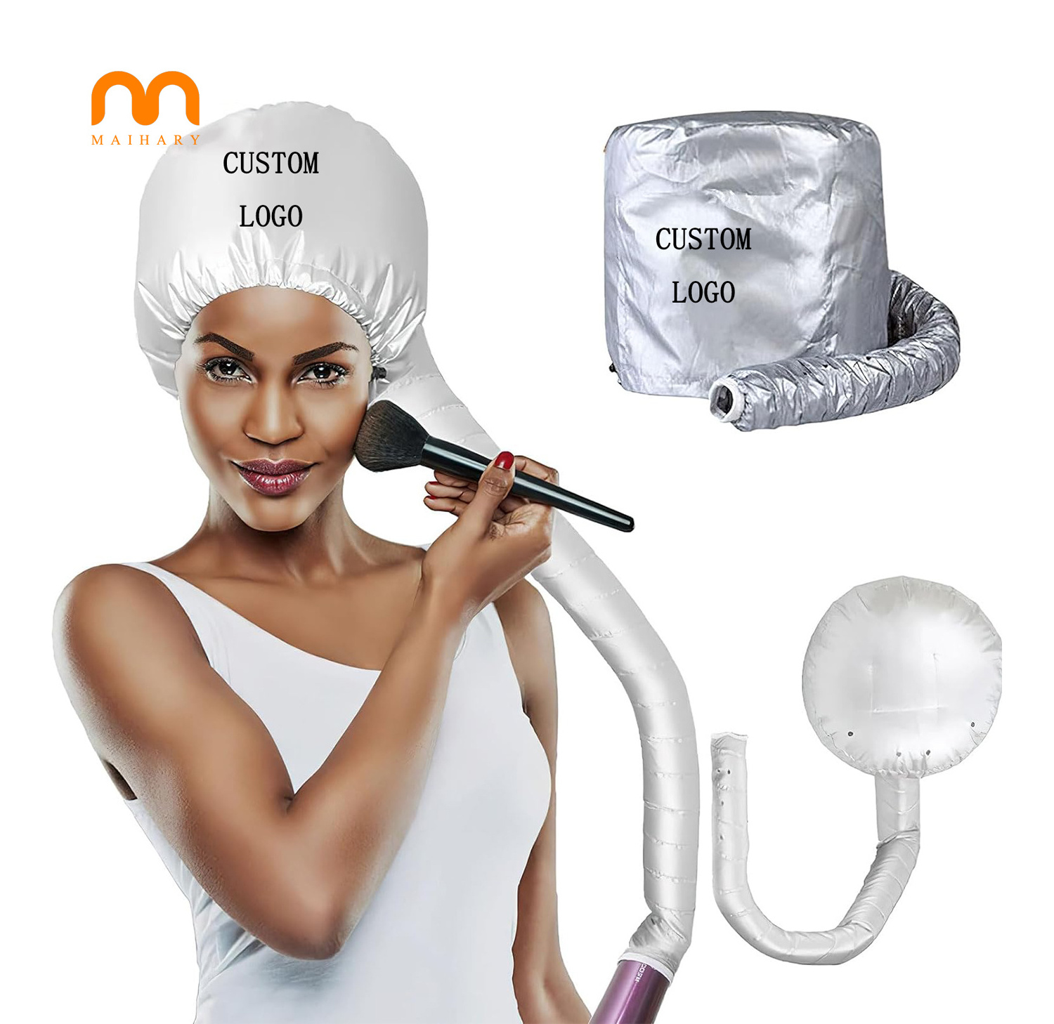 Custom Logo Home Salon Barber Hair Dryer Bonnet Hood Head Cover Baked Oil Cap Hat Hair Steamer Bonnet Hair Dryer Attachment