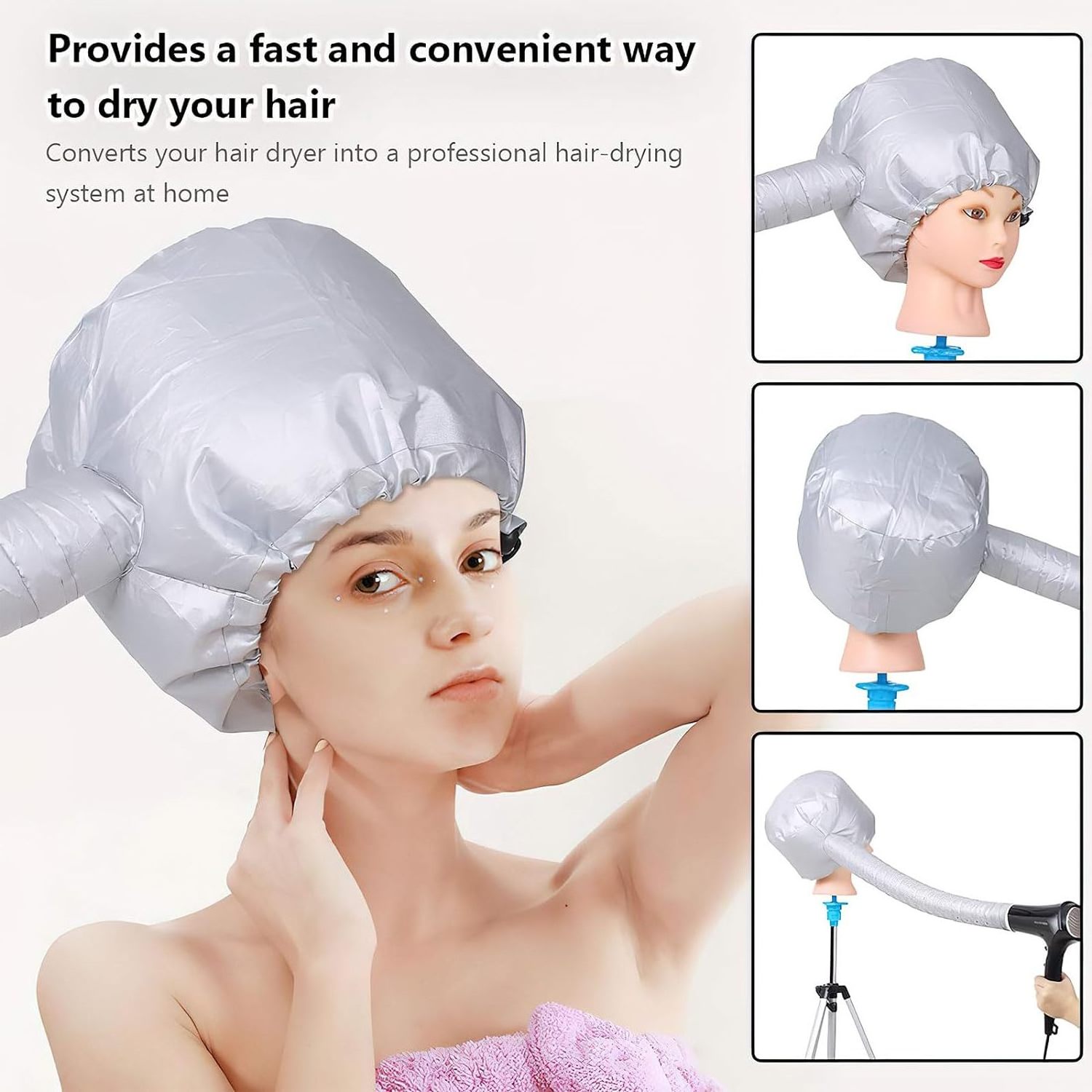 Custom Logo Home Salon Barber Hair Dryer Bonnet Hood Head Cover Baked Oil Cap Hat Hair Steamer Bonnet Hair Dryer Attachment