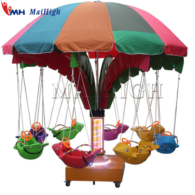 Cheap Price Kiddie Amusement Park Theme Family Backyard Electric Swing Chair Flying Fish Ride