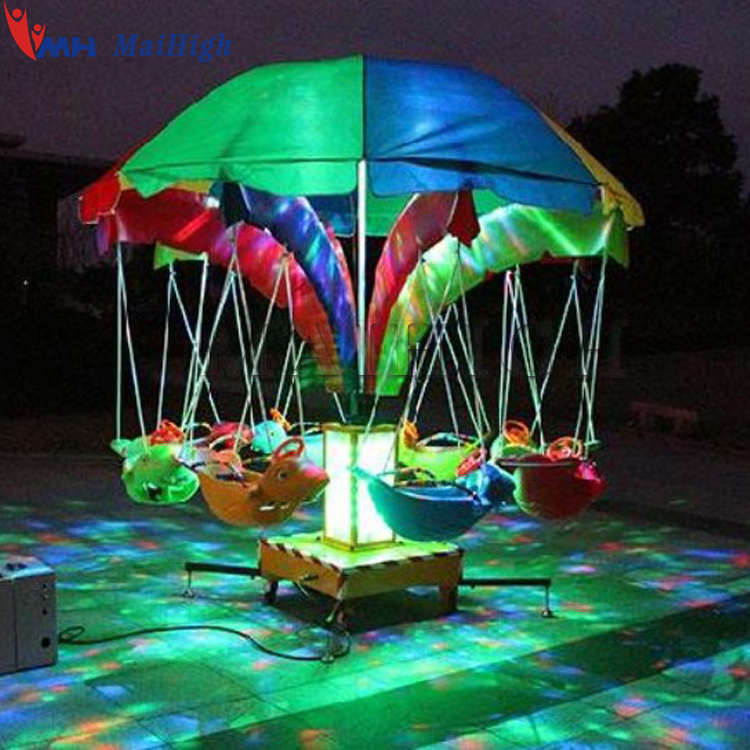 Cheap Price Kiddie Amusement Park Theme Family Backyard Electric Swing Chair Flying Fish Ride