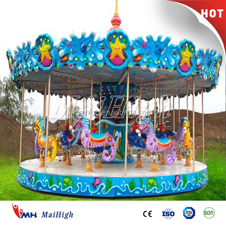 High Quality Commercial Amusement Outdoor Games Kids Electric Merry Go Round Carousel Horse For Sale