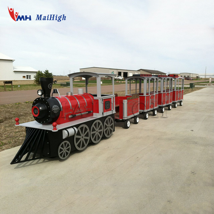 Electric amusement park rides trackless road train