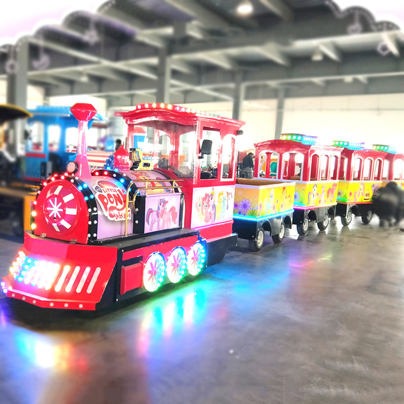 Super fun mini electric kids ride outdoor shopping mall trackless train for sale