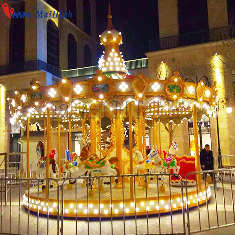 Modern Carousel Playground Equipment Roundabout Swing Carousel Horse Merry Go Round