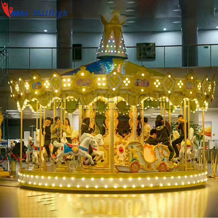 Modern Carousel Playground Equipment Roundabout Swing Carousel Horse Merry Go Round