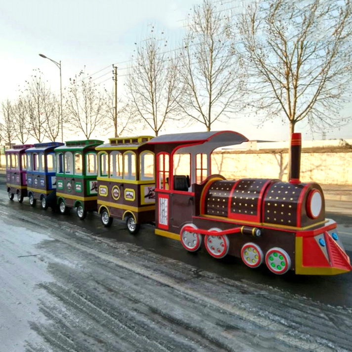 Super fun mini electric kids ride outdoor shopping mall trackless train for sale