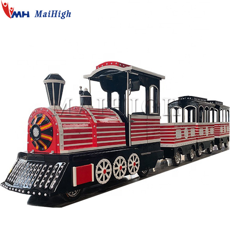 Electric amusement park rides trackless road train