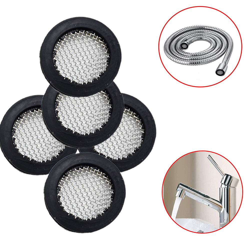 Plumbing Rubber Washers Flat Silicone Gasket with Screen Filter for Faucet Shower Head Washers Garden Hose O Ring Hot Water Pipe