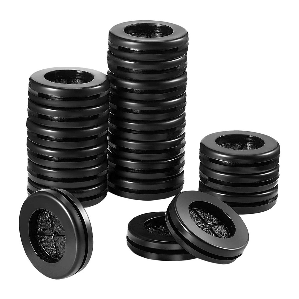 Drill Hole Rubber Plugs for Round Holes, Synthetic Automotive Firewall Cable Hole Plug, Double-Sided Wire Grommets Protector