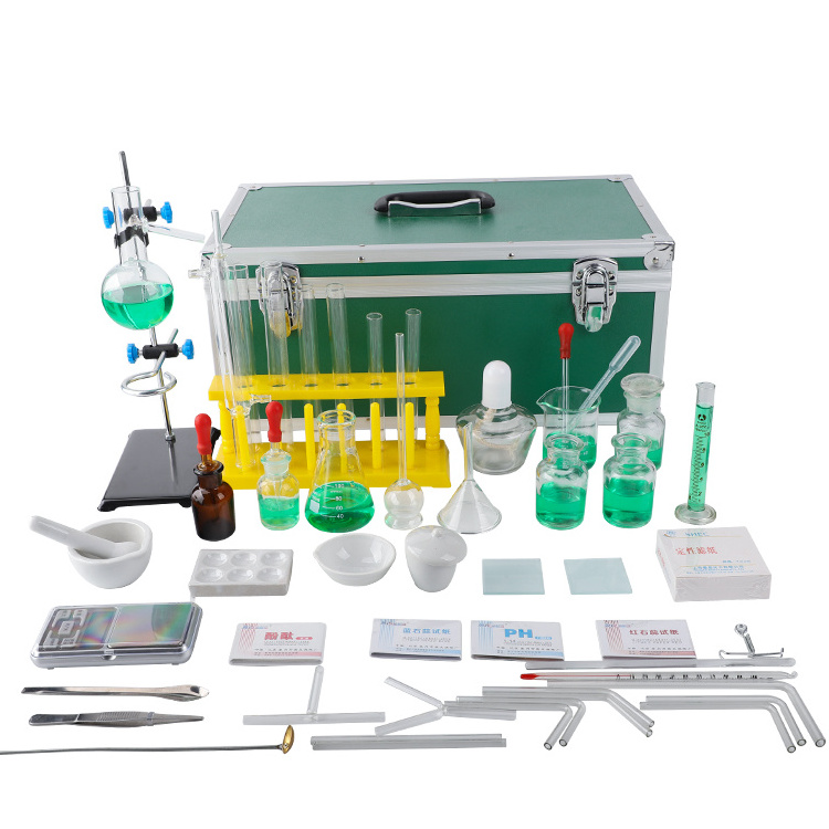 selling well chemistry glassware kit used in experiment w/ Thermometer and plastic test tube rack