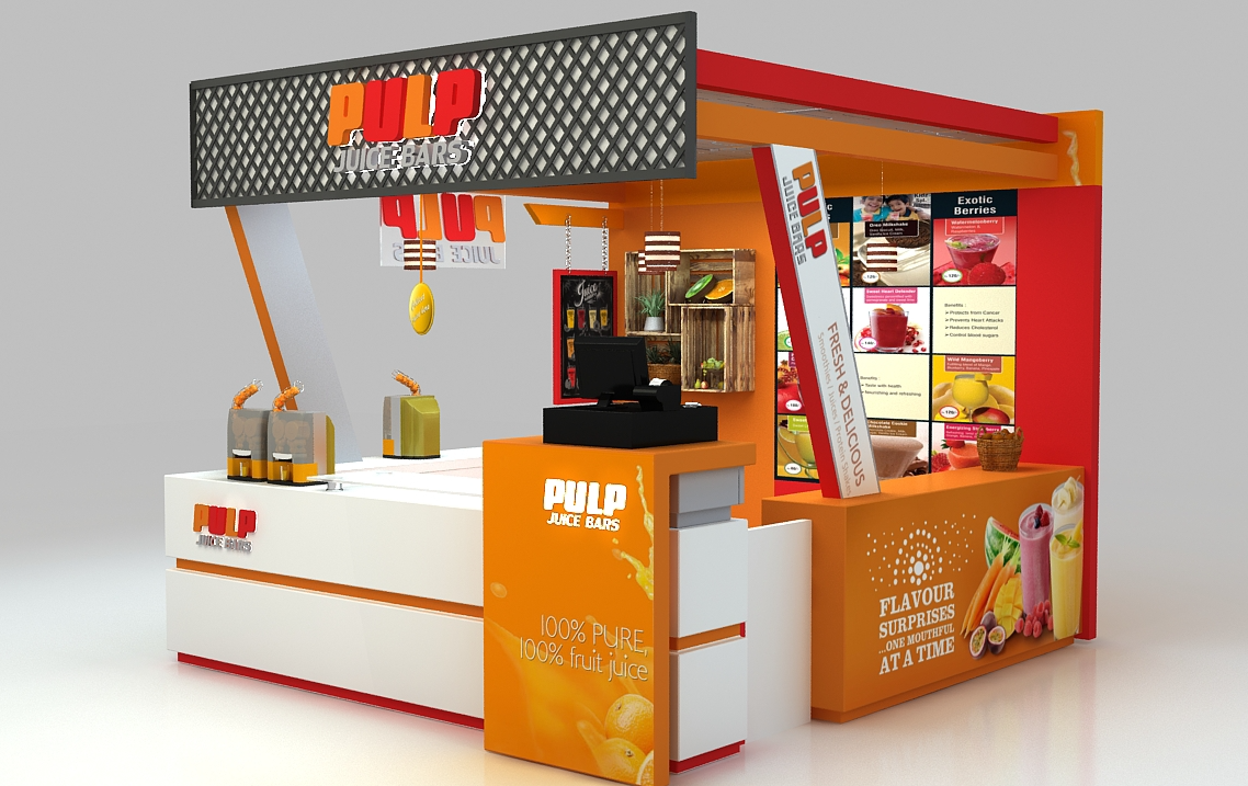 Shopping Mall Fruit Juice Stand Fresh Juice Kiosk Design Idea