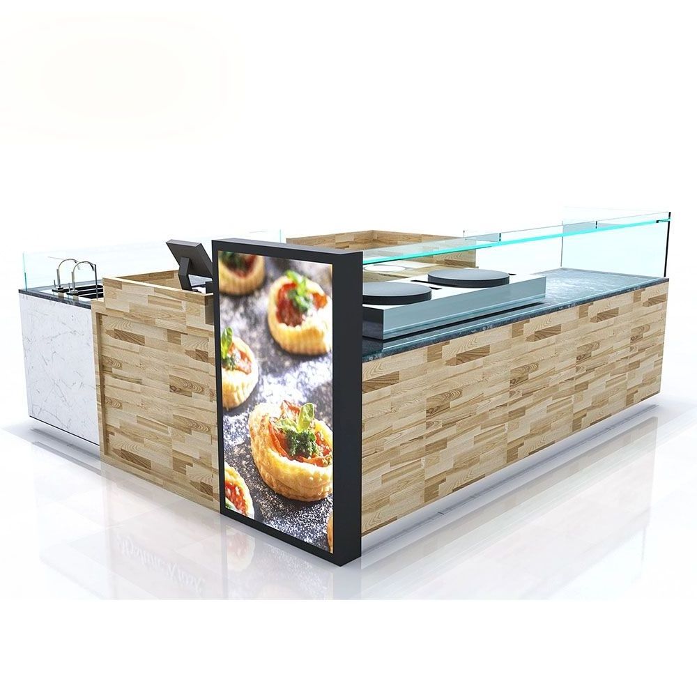 Custom mall food kiosk Waffle kiosk Ice Cream kiosk idea design for sale