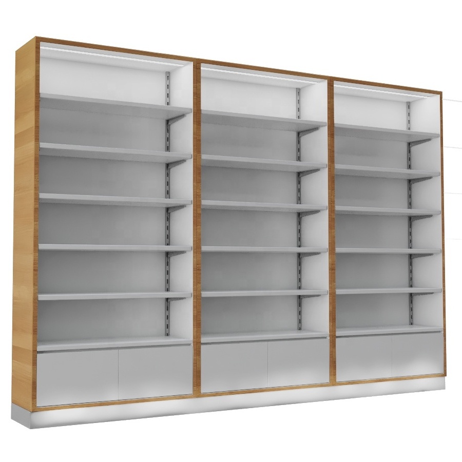 retail display shelves medical wall display cabinet for sales pharmacy shop furniture sets pharmacy shelves